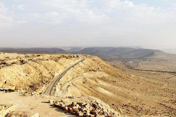 Negev Wüste Landschaft Blick von der antiken Stadt avdat, israel. — Stockfoto