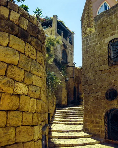 Historické budovy v období křížových výprav. Jaffa, Izrael — Stock fotografie