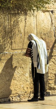 Tallith ve ağlama duvarı önemli bir dini Yahudileri dua Tefillin'i tanımlanamayan Yahudi tapan