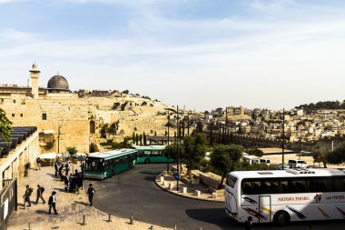 El Aksa Camii, İslam, Kudüs, İsrail'e arka planda zeytin Dağı ile üçüncü en kutsal sitesi.