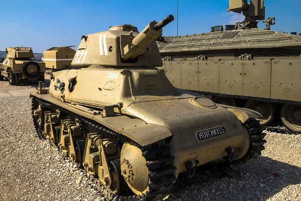 French ha fatto Hotchkiss H-39 light tank. Latrun, Israele — Foto Stock