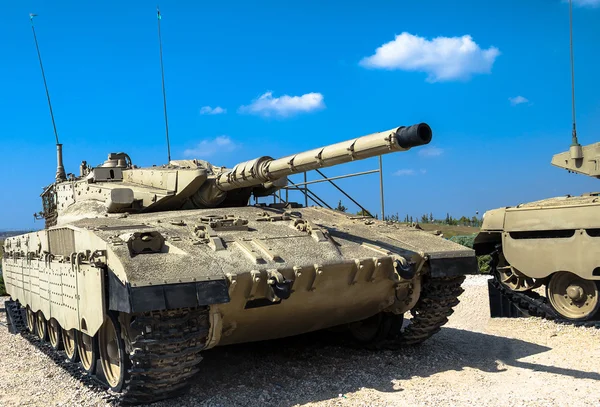 Израиль сделал основной боевой танк Merkava Mk II. Латрун, Израиль — стоковое фото