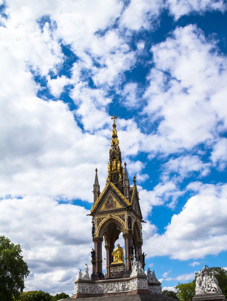 Albert Memorial in London situated in Kensington Gardens