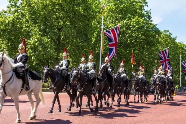 Caminata de caballería doméstica por el centro comercial en Londres, Inglaterra — Foto de Stock