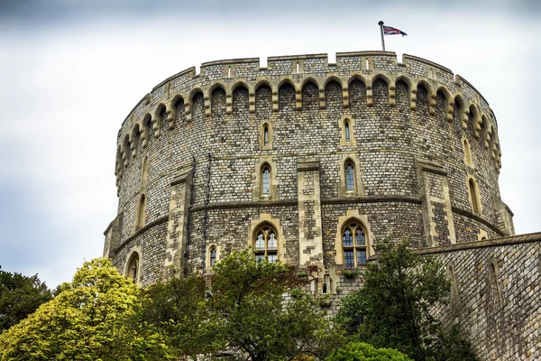 Donjon - a nagy torony vagy a legbelső folyamatosan a középkori Windsor-kastély — Stock Fotó