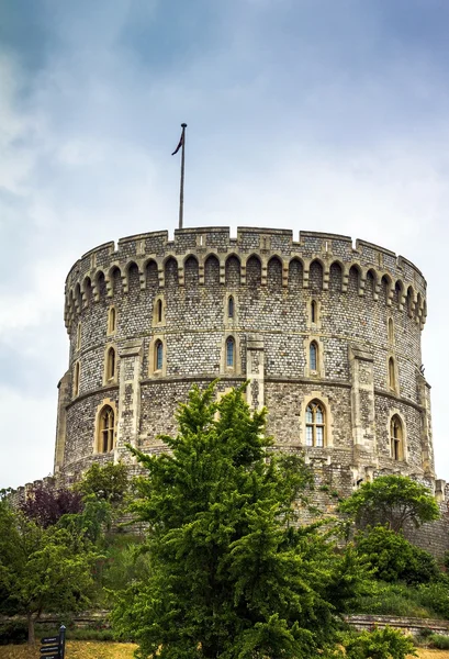 Donjon - a nagy torony vagy a legbelső folyamatosan a középkori Windsor-kastély — Stock Fotó