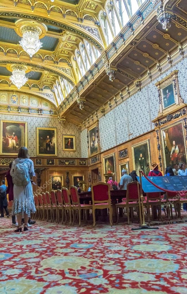 Interior Of Royal Palace In Medieval Windsor Castle Uk