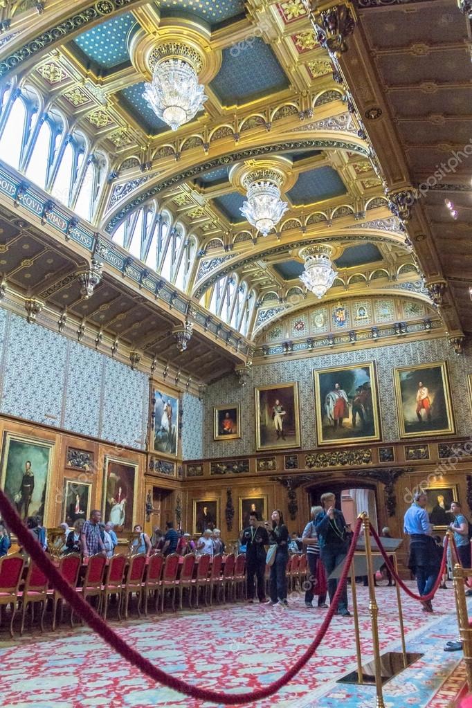 Interior Of Royal Palace In Medieval Windsor Castle Uk