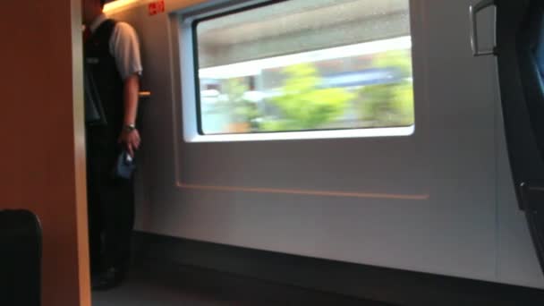 Binnen de hoge snelheid trein compartiment — Stockvideo