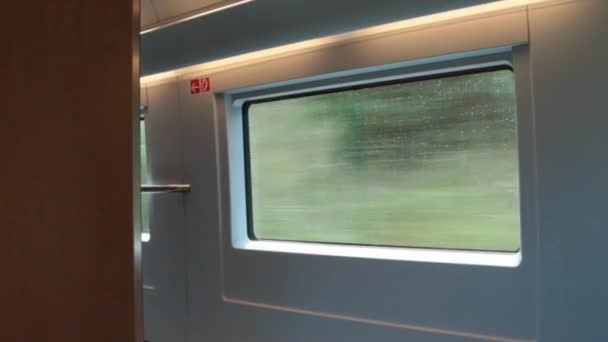 Всередині високошвидкісного відсіку поїздів — стокове відео
