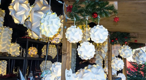 Lanterne di carta Mercatino di Natale — Foto Stock