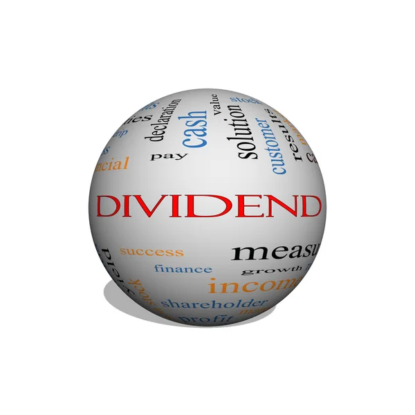Dividend 3D sphere Word Cloud Concept — Stock Photo, Image