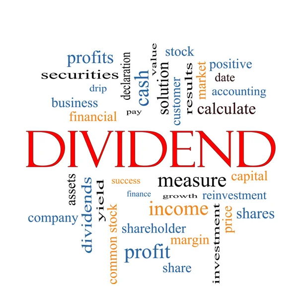 Concept de nuage de mots de dividendes — Photo