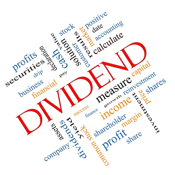 Dividend Word Cloud Concept angled — Stok fotoğraf