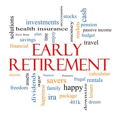 Erken emeklilik Word Cloud kavramı