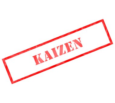 Kaizen kırmızı grunge dikdörtgen damgası