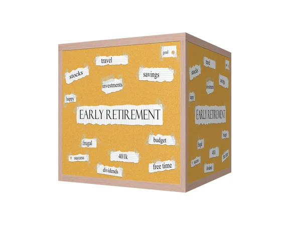 Early Retirement 3D Corkboard Word Concept — Stock Photo, Image