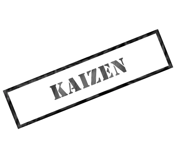 Kaizen zwarte grunge rechthoek stempel — Stockfoto