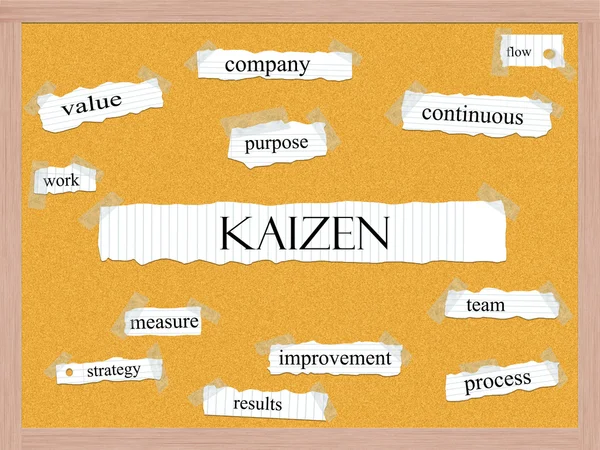 Kaizen anslagstavlan ordet koncept — Stockfoto