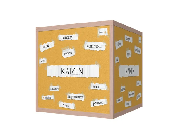 Kaizen 3D Corkboard Word Concept — Stock Photo, Image