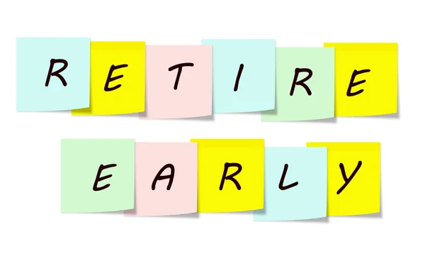 Retire Early escrito en notas adhesivas —  Fotos de Stock