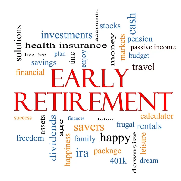 Early Retirement Word Cloud Concept Royalty Free Stock Photos