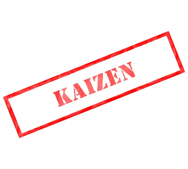 Kaizen grunge κόκκινο ορθογώνιο σφραγίδα Φωτογραφία Αρχείου