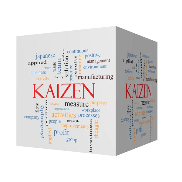 Concetto Kaizen 3D cubo Word Cloud Immagini Stock Royalty Free