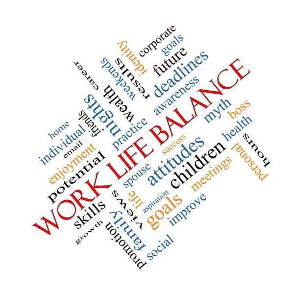 Work Life Balance Wort Wolke Konzept gewinkelt — Stockfoto