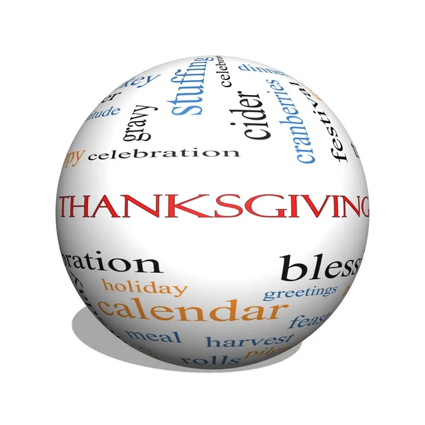 Thanksgiving 3D sphere Word Cloud Concept — Stock Photo, Image