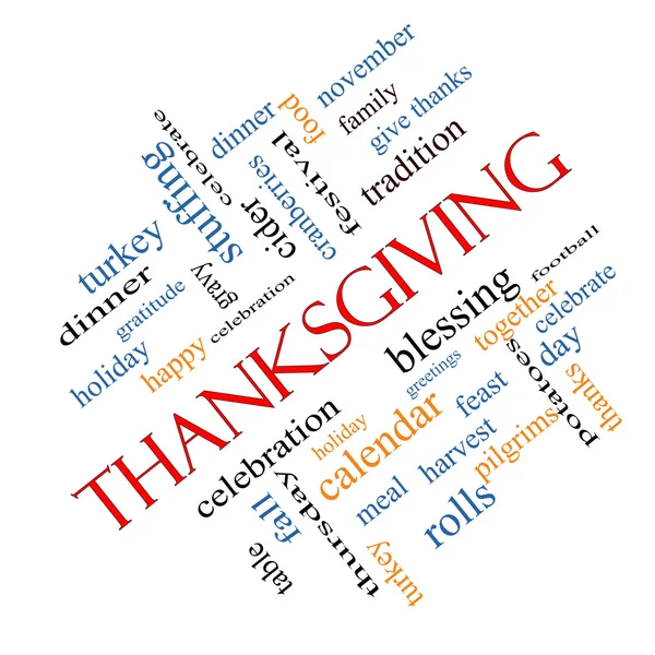 Thanksgiving Word Cloud Concept Angled — Stock Photo, Image