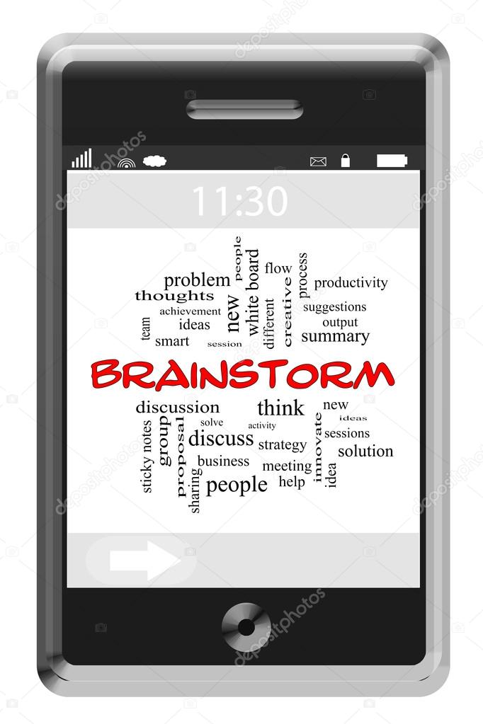 Brainstorm Word Cloud Concept on a Touchscreen Phone