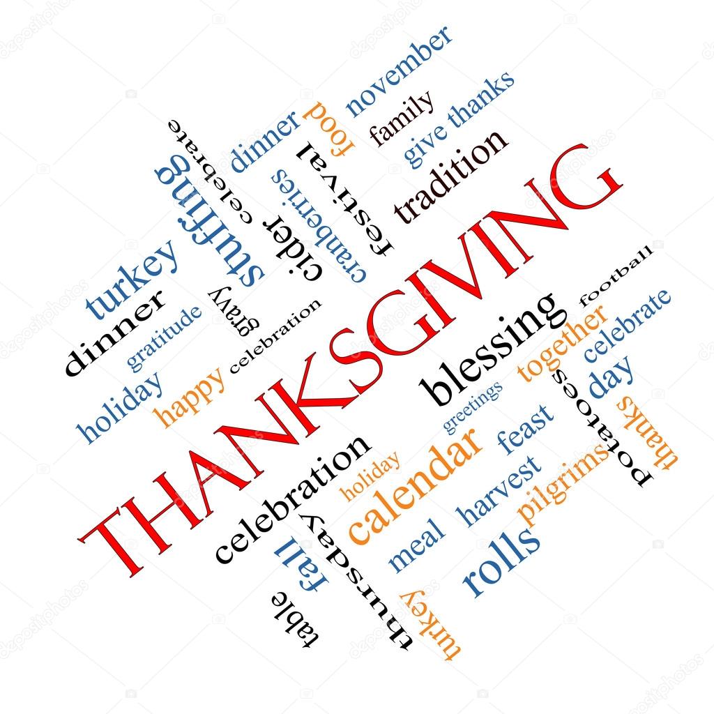 Thanksgiving Word Cloud Concept Angled
