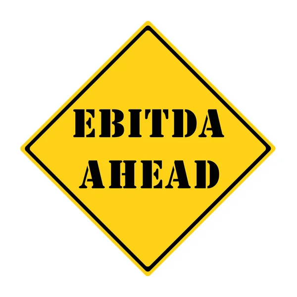 EBITDA z wyprzedzeniem znak — Zdjęcie stockowe