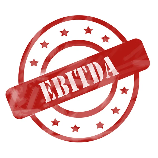 Red Weathered EBITDA Stamp Circles and Stars — Stock Photo, Image