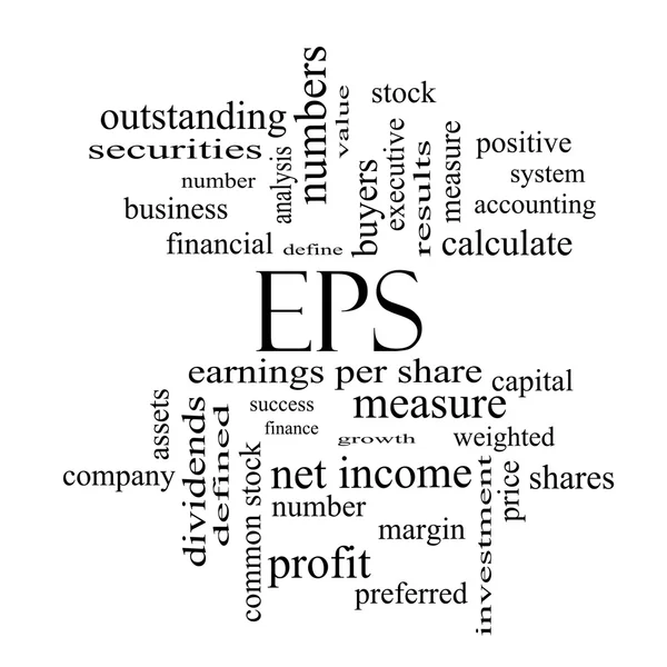 EPS Word Cloud Concept in black and white — Stock Photo, Image