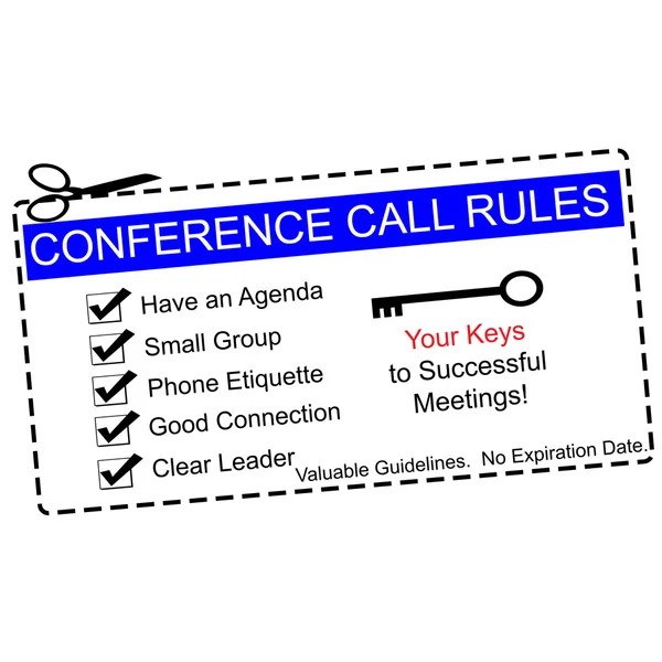 Blauwe Conference Call regels Coupon — Stockfoto