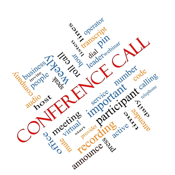 Conference Call Word Cloud Concept Angled — Stock Photo, Image