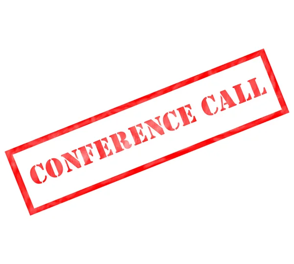 Conference Call Grunge Red Stamp — Stock Photo, Image