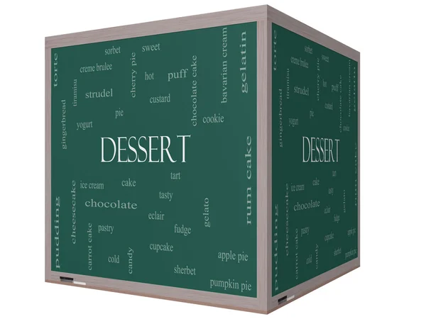 Concetto Dessert Word Cloud su una lavagna 3D — Foto Stock