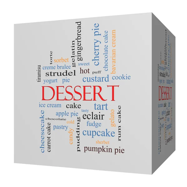 Dessert 3D cube Word Cloud Concept