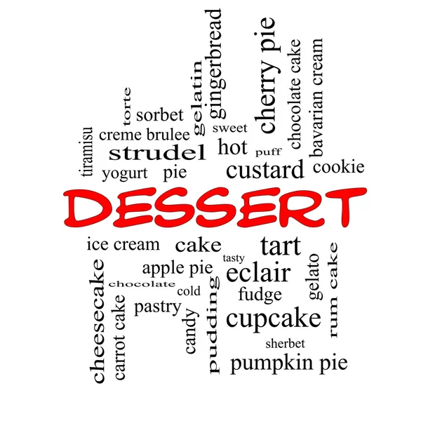 Dessert Word Cloud Concept in red caps