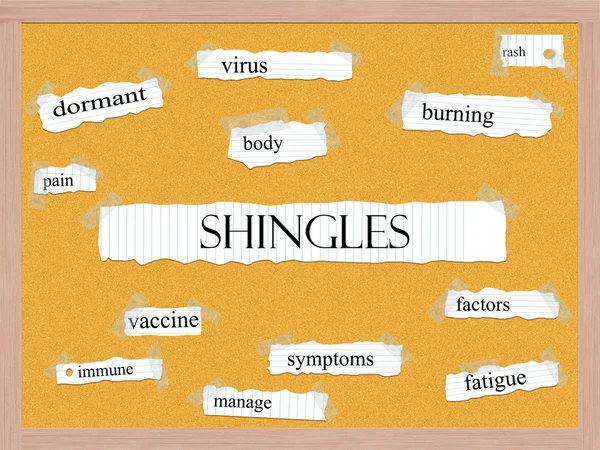 Shingles Corkboard Word Concept — Stock Photo, Image