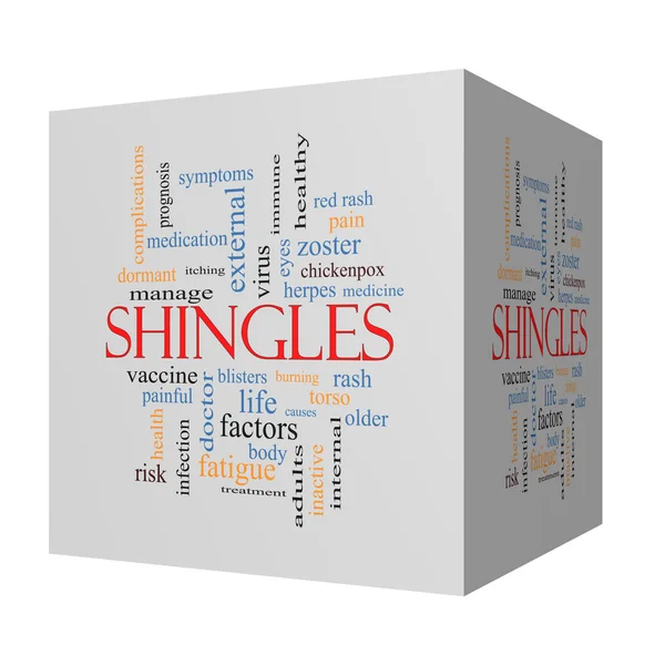 Shingles 3D cube Word Cloud-konsept – stockfoto
