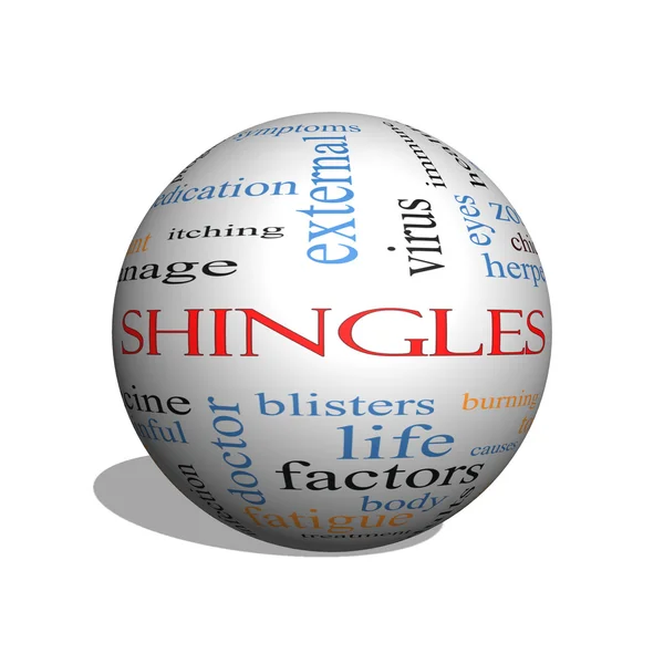 Shingles 3D sfære Word Cloud Concept – stockfoto