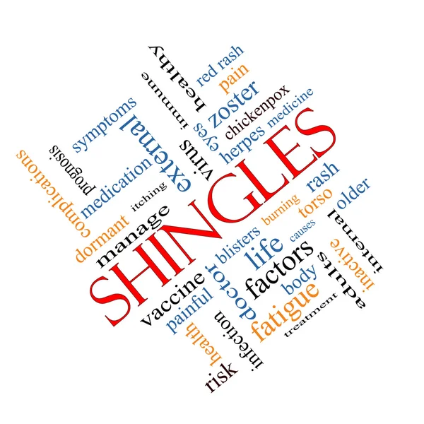 Shingles Word Cloud Concept angled — Stock Photo, Image