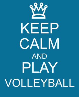 Sakin olun ve oyun Voleybol mavi işareti