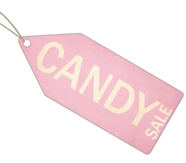 Růžové a bílé Candy prodej Tag — Stock fotografie