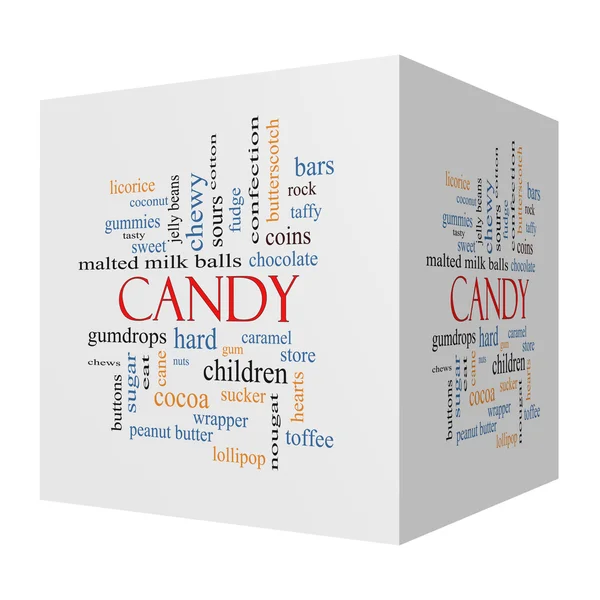 Cube 3d Candy Word Cloud Concept — Photo