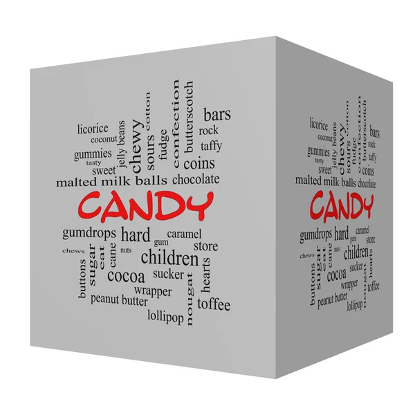 Candy 3d casquettes rouges Word Cloud Concept — Photo